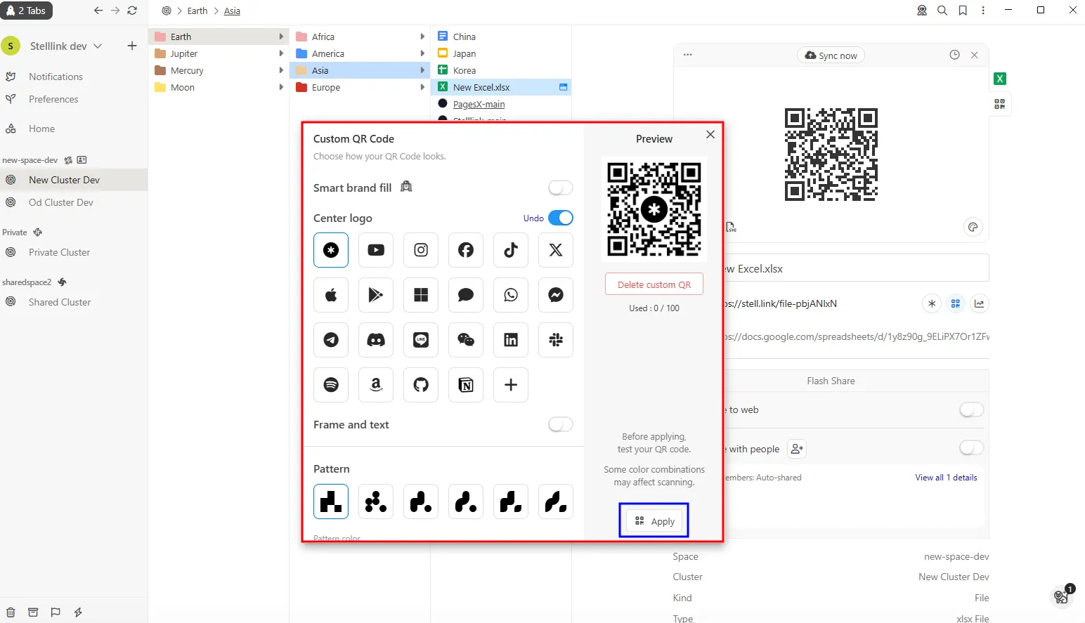 stelllink-qr-custom-popup